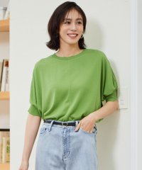 JIYU-KU(LARGE SIZE)/【カタログ掲載・接触冷感・UVケア・洗える】ドレーピードルマンスリーブ ニットソー/508343381