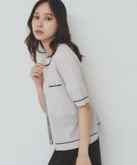 index/インデックス index 変わり編みバイカラー半袖カーディガン【ハンドウォッシャブル可・抗ピリング】/508348921