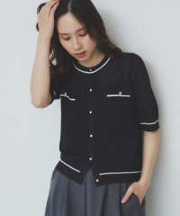 index/インデックス index 変わり編みバイカラー半袖カーディガン【ハンドウォッシャブル可・抗ピリング】/508348921