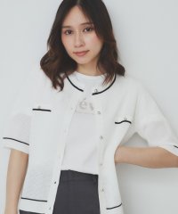 index/インデックス index 変わり編みバイカラー半袖カーディガン【ハンドウォッシャブル可・抗ピリング】/508348921