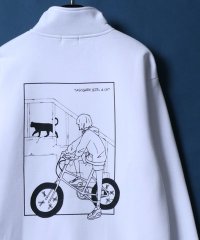 ANPAS/アンパス ANPAS 裏起毛 黄昏ガール バックイラストプリント ハーフジップ スウェット/508349355