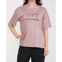 BRODIAEA/ブローディア BRODIAEA カラフルフラワー刺繍半袖Tシャツ/508350699