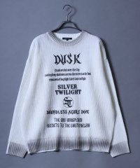 ANPAS/アンパス ANPAS スプレー加工 レタリング＆ロゴプリント デザインニット プルオーバー クルーネック/508350733