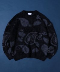 ANPAS/アンパス ANPAS 総柄 モヘアタッチ シャギーニットペイズリー柄 スプラッシュ柄/508350734
