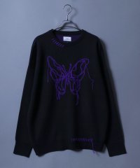 ANPAS/アンパス ANPAS ジャガード バタフライ デザインニット ステッチ ダメージニット/508350735