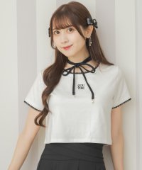 couture BY ROJITA/クチュールバイロジータ couture BY ROJITA リボンチョーカー刺繍Tシャツ/508350744