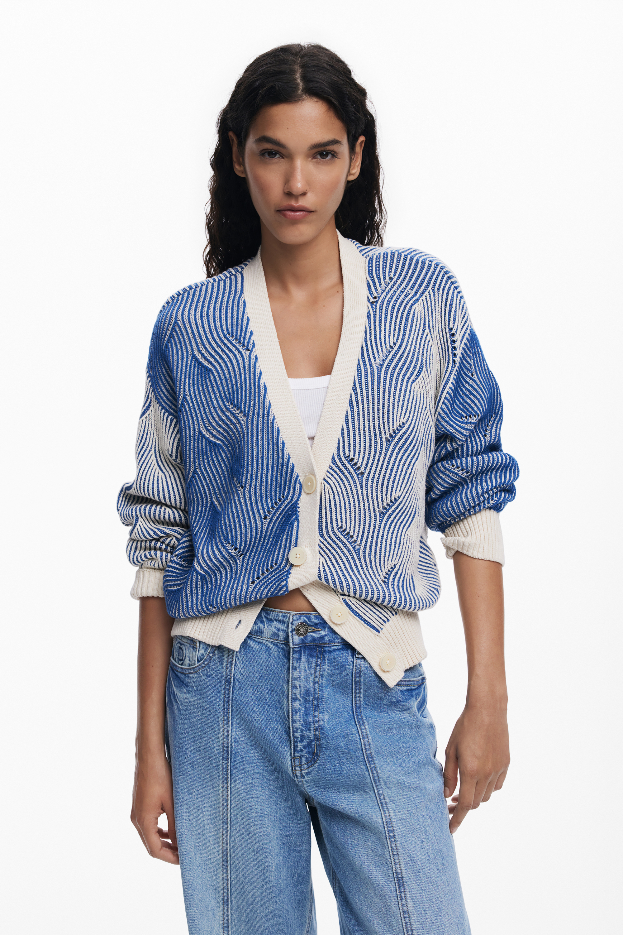 デシグアル Desigual カーディガンニット （ホワイト