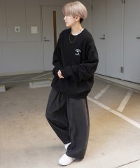 ILL‘S/イルズ ILL'S ヒゲオジ刺繍A ワンポイント刺繍ロゴ ビッグシルエット プルオーバースウェット/508350122