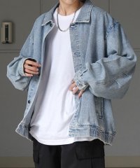 Confirm/コンファーム Confirm ビッグシルエット ヴィンテージライク ケミカルウォッシュ加工 ブルゾン デニムジャケット/508350123