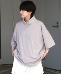 Confirm/コンファーム Confirm ナチュラルドレープ とろみポンチ ルーズシルエット ドロスト ハーフジップ半袖Tシャツ カットソー ユニセックス/508350125