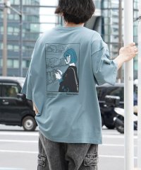 ILL‘S/イルズ ILL'S ブックガール イラストバックプリント / ワンポイント刺繍 ビッグシルエット半袖Tシャツ/508350126
