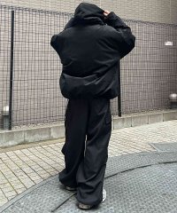 ILL‘S/イルズ ILL'S ビッグシルエット ラバーワンポイントロゴ ナイロン コーデュロイ エコダウンジャケットフーディー/508350131