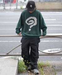 ILL‘S/イルズ ILL'S モヘアライク 8ボール ダイス スカル グラフィックジャガード ビッグシルエット プルオーバーソフトタッチシャギーニット/508350132