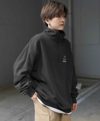 ILL‘S/イルズ ILL'S ワンポイント刺繍ロゴ おじ刺繍 デイリーウォーキング ビッグシルエット 裏起毛プルオーバーハーフジップスウェット カットソー ユニセックス/508350141