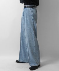 Confirm/コンファーム Confirm ヴィンテージメイク ケミカル加工 デニム タック ワイドストレートスラックスパンツ/508350147