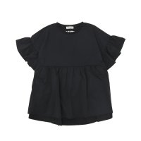 MILK FED/ミルクフェド MILKFED. チュニック 半袖 大人可愛い Tシャツ レディース 夏 長め フリル 水陸両用 ペプラム ゆったり ロゴ刺繍 UV加工 吸汗速乾/508350158