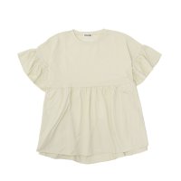 MILK FED/ミルクフェド MILKFED. チュニック 半袖 大人可愛い Tシャツ レディース 夏 長め フリル 水陸両用 ペプラム ゆったり ロゴ刺繍 UV加工 吸汗速乾/508350158