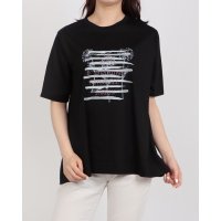 BRODIAEA/ブローディア BRODIAEA かすれプリント半袖Tシャツ/508350694