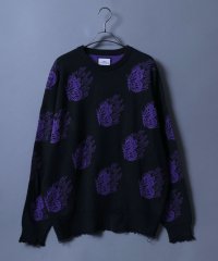 ANPAS/アンパス ANPAS ジャガード バタフライ デザインニット ステッチ ダメージニット/508350735
