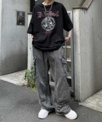 ILL‘S/イルズ ILL'S ヴィンテージライク ロックプリント レトロ ピグメント加工 ビッグシルエット半袖バンドTシャツ/508352059