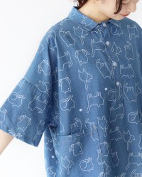 sanpo kuschel/サンポクシェル sanpo kuschel 猫好き心をくすぐる猫たちのシルエットシャツ/508352131