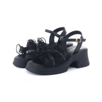 Lena/レナ Lena レディース サンダル 厚底シアークロスフリルストラップサンダル 厚底サンダル 履きやすい 57004/508352151