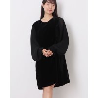WHISTLES/ウィッスルズ WHISTLES Velvet Pleat Sleeve Mini Dress/508352656
