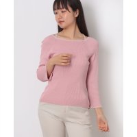 12Twelve Agenda/トゥエルブアジェンダ 12Twelve Agenda 配色ラインリブ7分袖ニットプルオーバー/508352669
