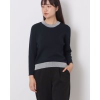 12Twelve Agenda/トゥエルブアジェンダ 12Twelve Agenda ラメ配色7分袖ニットプルオーバー/508352670