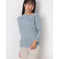 12Twelve Agenda/トゥエルブアジェンダ 12Twelve Agenda アシメタックラメリブ7分袖ニットプルオーバー/508352671