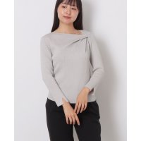 12Twelve Agenda/トゥエルブアジェンダ 12Twelve Agenda アシメタックラメリブ7分袖ニットプルオーバー/508352671