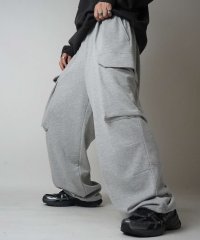 ILL‘S/イルズ ILL'S ビッグポケット 裾ドローコード ワイドシルエット 裏毛スウェットカーゴパンツ/508352764