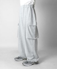ILL‘S/イルズ ILL'S ビッグポケット 裾ドローコード ワイドシルエット 裏毛スウェットカーゴパンツ/508352764