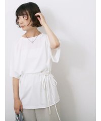 サマンサモスモス ブルー Samansa Mos2 blue ◎【接触冷感】ウエストリボンTシャツ