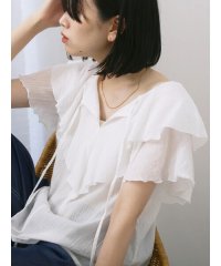 Samansa Mos2 blue/サマンサモスモス ブルー Samansa Mos2 blue ◎フリルブラウス/508353043