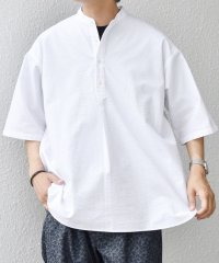 SHIPS any MEN/SHIPS any: シアサッカー ストライプ バンド スキッパー ハーフスリーブ シャツ◆/508353049
