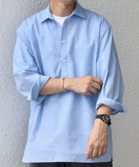 SHIPS any MEN/SHIPS any: コットン/リネン 7分袖 スキッパー プルオーバー シャツ◆◆/508353051