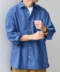 SHIPS any MEN/SHIPS any: コットン/リネン ストライプ 7分袖 レギュラー シャツ◆◆/508353053