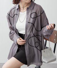 NICE CLAUP/OLIVE des OLIVE OUTLET/【RMAF】今季トレンド、コード刺繍シアーBIGシャツ/508353071