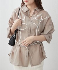 NICE CLAUP/OLIVE des OLIVE OUTLET/【RMAF】今季トレンド、コード刺繍シアーBIGシャツ/508353071