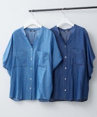 NICE CLAUP/OLIVE des OLIVE OUTLET/テンセルデニムバックギャザーブラウス/508353072