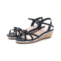 Style JELLY BEANS/スタイルジェリービーンズ Style JELLY BEANS レディース サンダル SJB－0033 ストラップサンダル リボン ウェッジヒール 4.5cmヒー/508353229