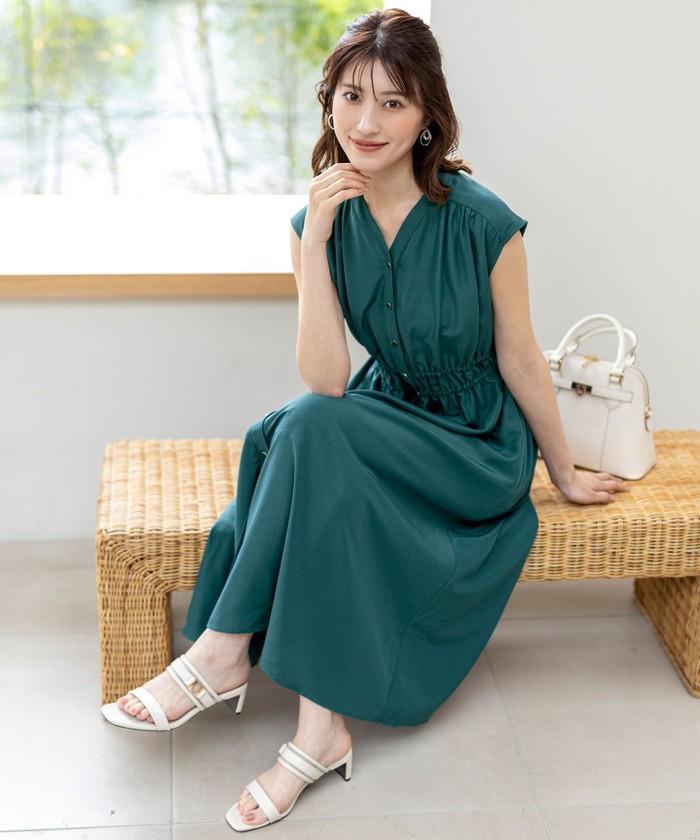 miniministore タイトワンピース ロング サイドギャザー
