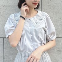 F.i.n.t/フィント F i.n.t 【洗える】ローズ刺繍チュールレース衿ブラウス/508353682