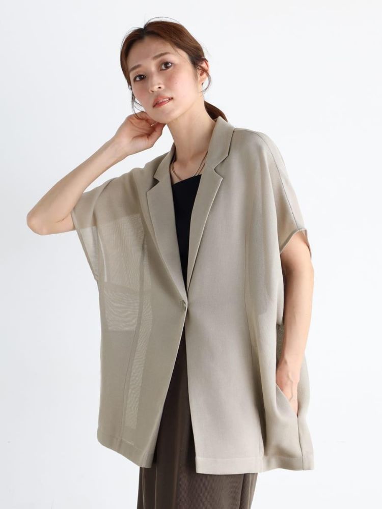 CLOVE シアーメッシュ半袖ジャケット セール】クローブ CLOVE シアーメッシュ半袖ジャケット
