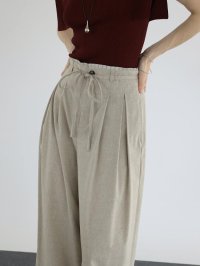 Aga/アーガ Aga レイヤードデザインリネン混タックパンツ/508355372