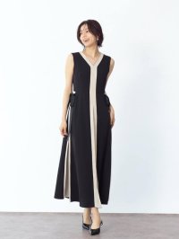 FENNEL/フェンネル FENNEL サイドリボンバイカラーロングワンピース/508355378