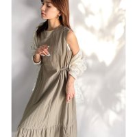 クラシカルエルフ Classical Elf 軽やかで上品なシルエット。軽量ストレッチサイドドロストノースリーブ裾切り替えワンピース(Aライン)