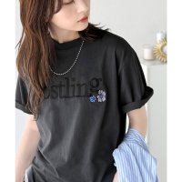 Classical Elf/クラシカルエルフ Classical Elf ナチュラルな中に、さりげない華。綿100％ロゴ×フラワー刺繍ビッグTシャツ（半袖）/508356921