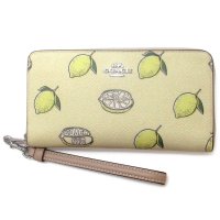 COACH/コーチ COACH コーチ 財布 COACH アウトレット レモン プリント フルーツ ロング ジップ アラウンド ウォレット 長財布 CAO91 SVXUC/508356962